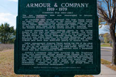 Historic marker at the site of the Armour Gates in South St. Paul