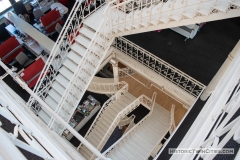 View looking down from the fifth floor underneath the belvedere of the Grain Belt brew house