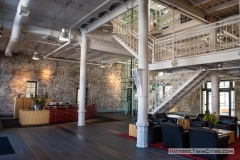 Interior of the main-level entrance of the Grain Belt brew house