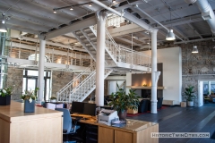 Interior of the main-level entrance of the Grain Belt brew house