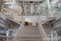 Curved iron work showing the original location of the two copper brew tanks