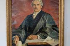 Portrait of former Hamline University President, George H. Bridgman, hanging in his namesake hall in Old Main