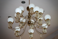 Chandelier hanging in Bridgman Hall