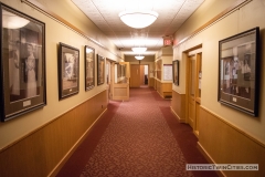 Hallway outside the administration offices in Old main Hall at Hamline University