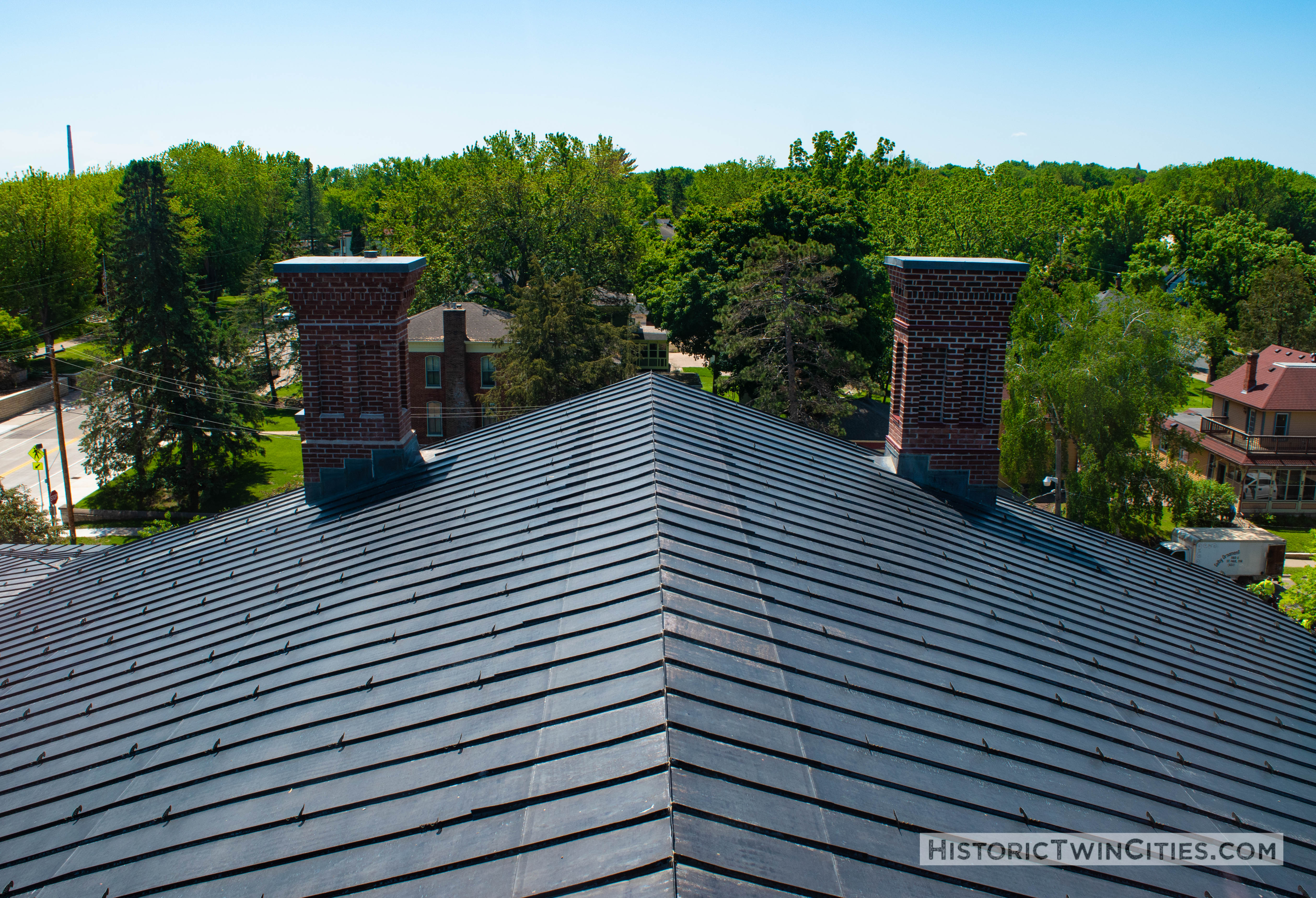 View of the roof from the dome of the Historic Washington County Courthouse - Stillwater, MN