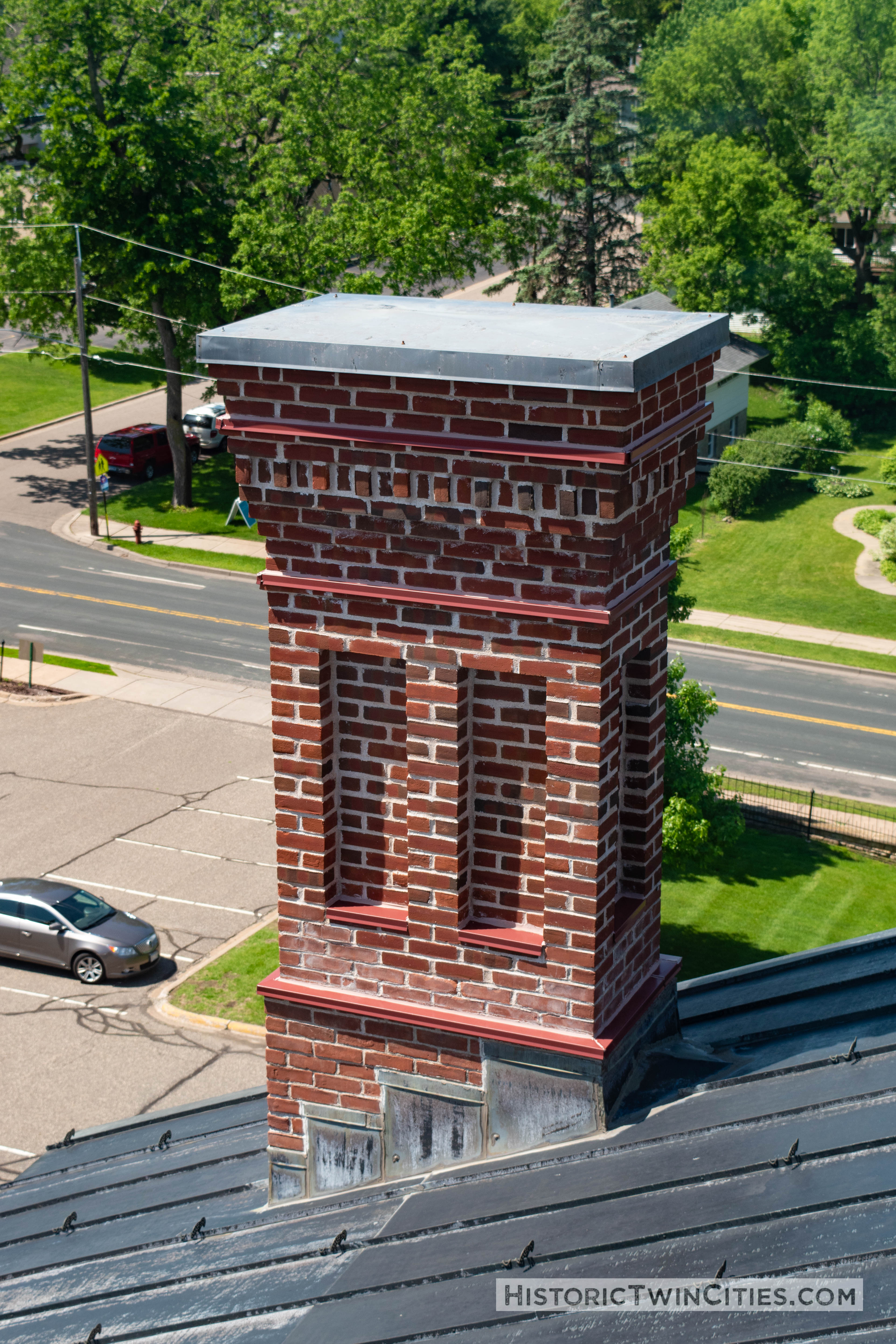 One of the eleven chimneys atop the Historic Washington County Courthouse - Stillwater, MN