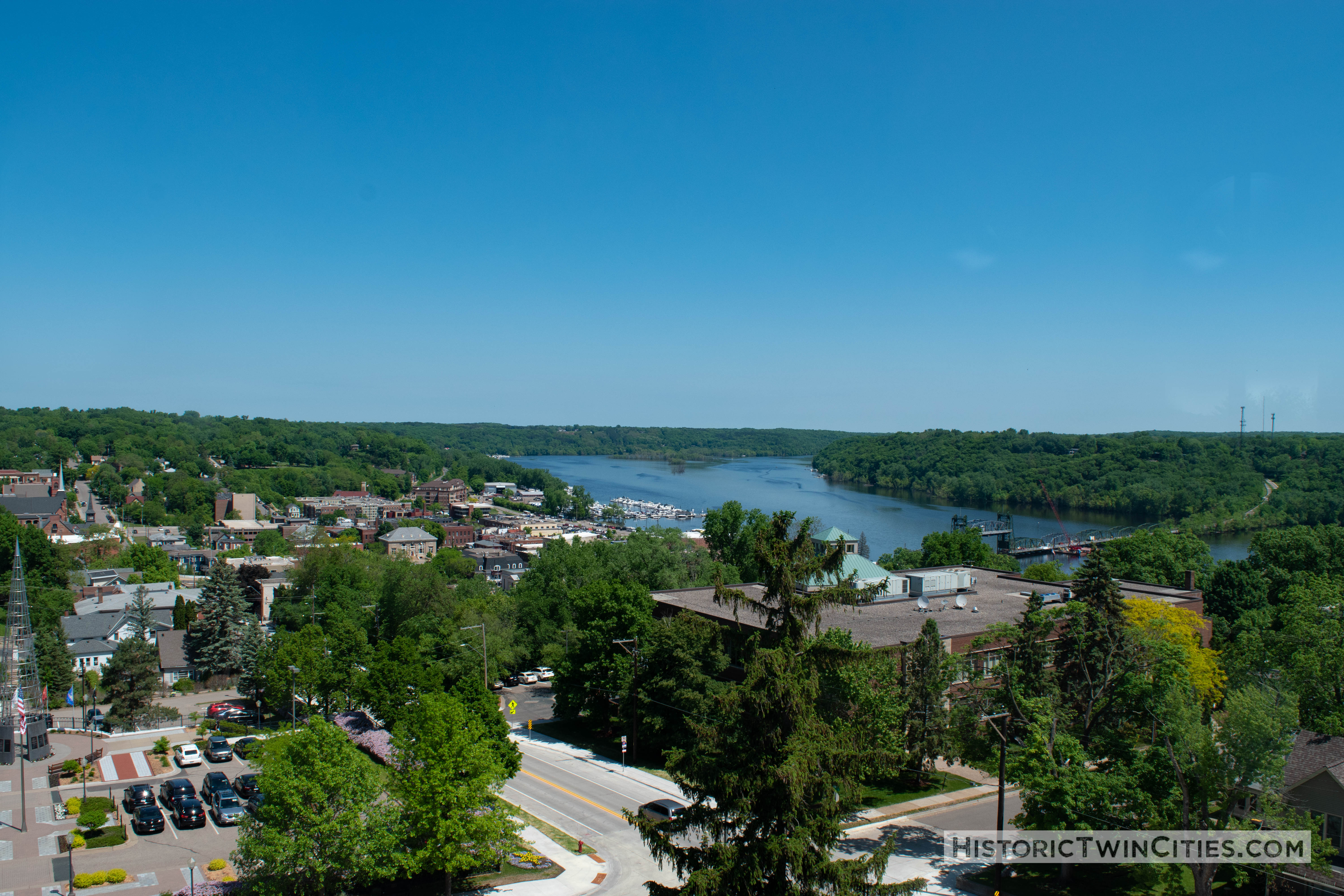 View facing northeast from the dome of the Historic Washington County Courthouse - Stillwater, MN