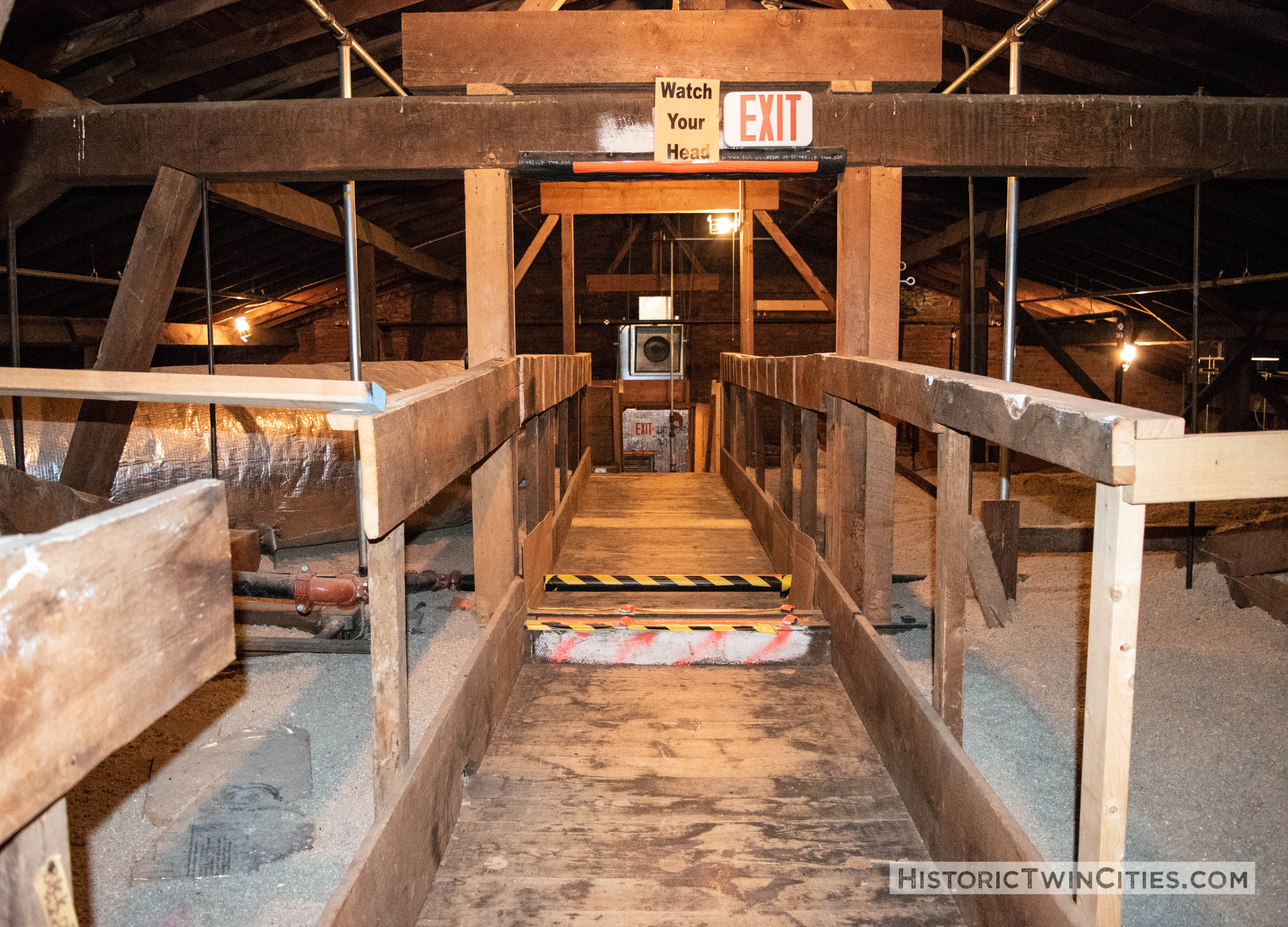 Attic leading from the dome's spiral staircase of the Historic Washington County Courthouse - Stillwater, MN