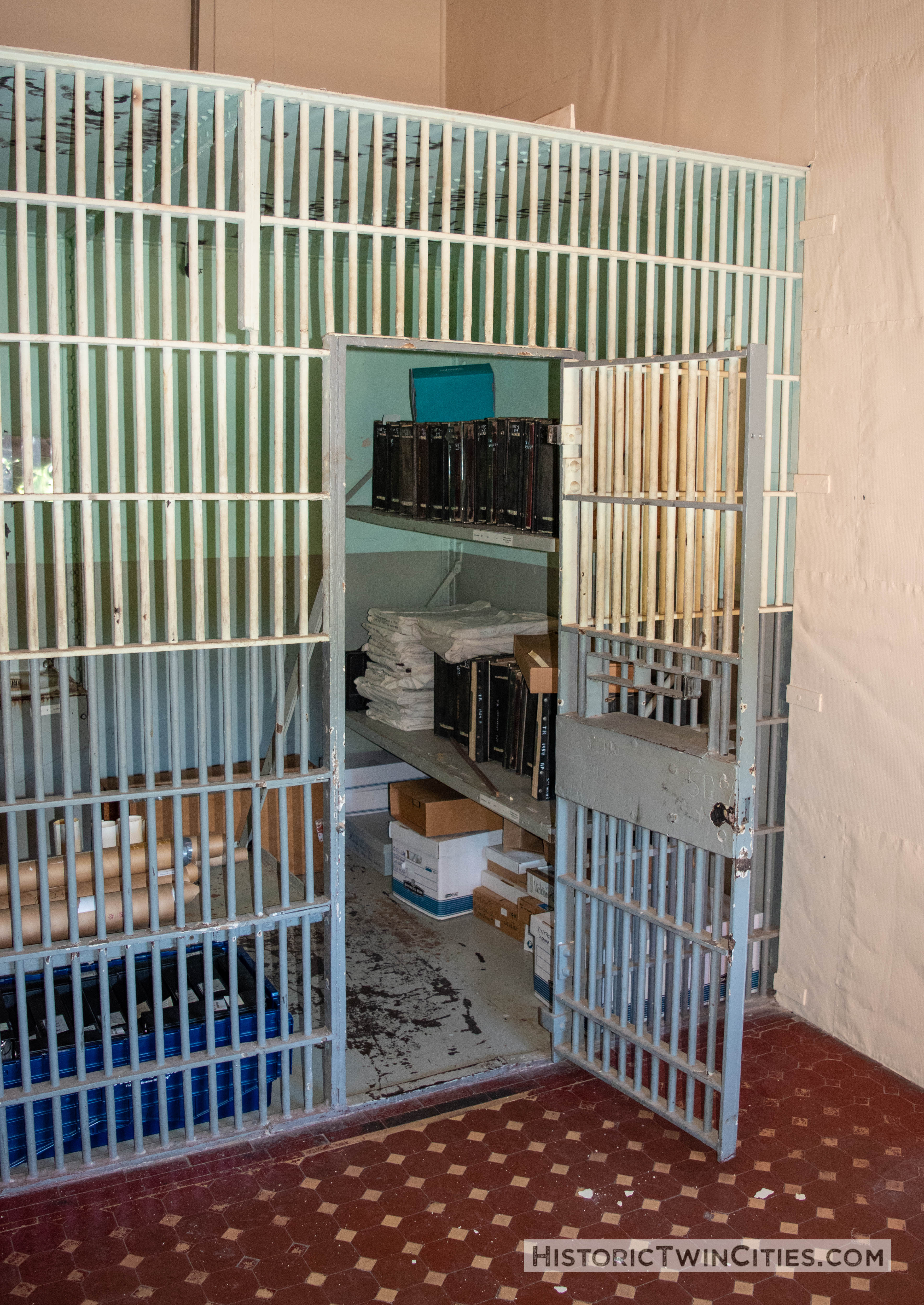 One of the original 1870 jail cells in the Historic Washington County Courthouse - Stillwater, MN