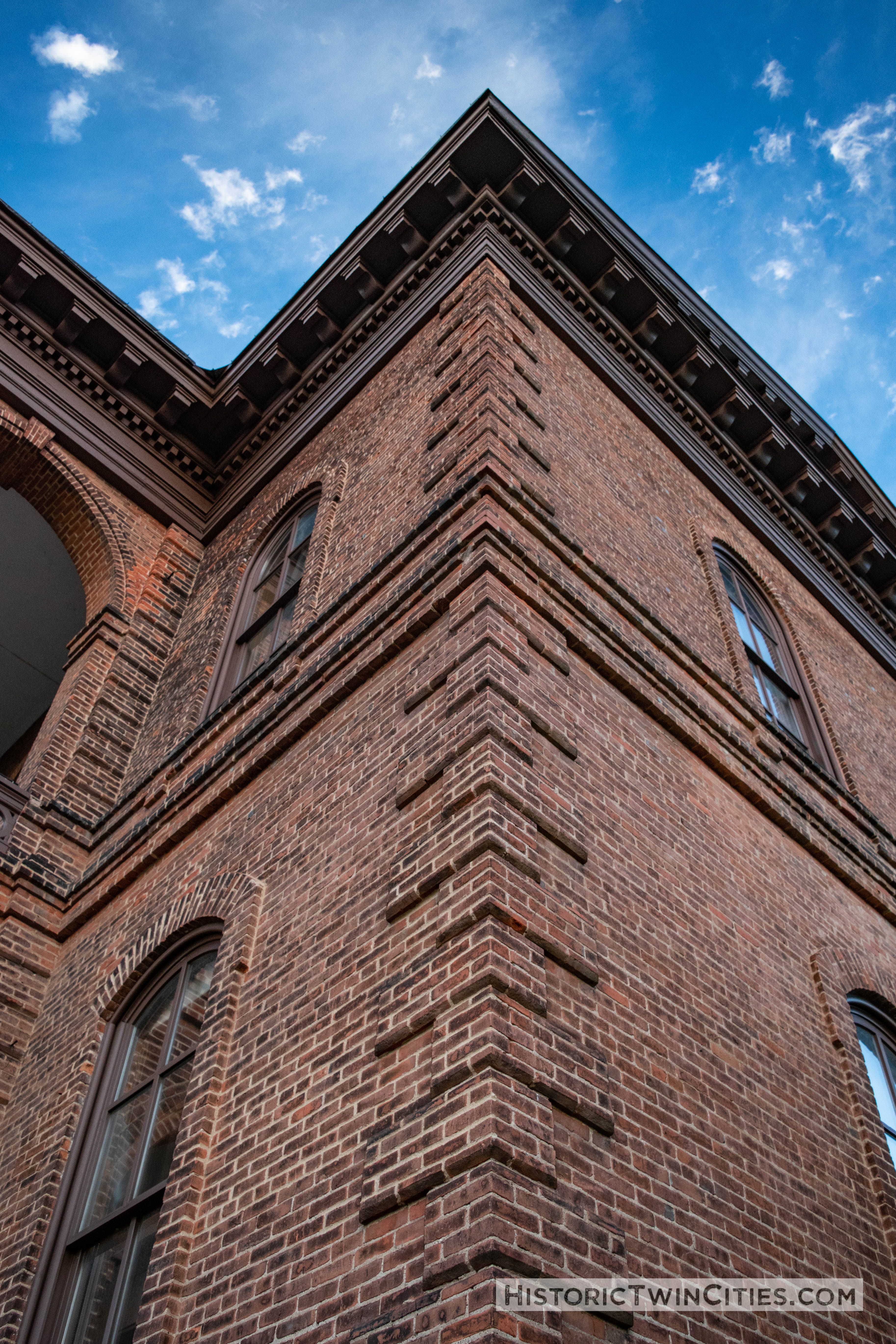 Quoining decorating the facade of the Historic Washington County Courthouse - Stillwater, MN