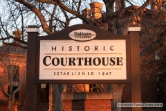 Sign outside the north side of the Historic Washington County Courthouse - Stillwater, MN