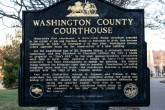 Historic marker on the grounds of the Historic Washington County Courthouse - Stillwater, MN