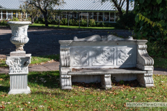 Planter and bench outside the Kline Sanitarium in Anoka, MN