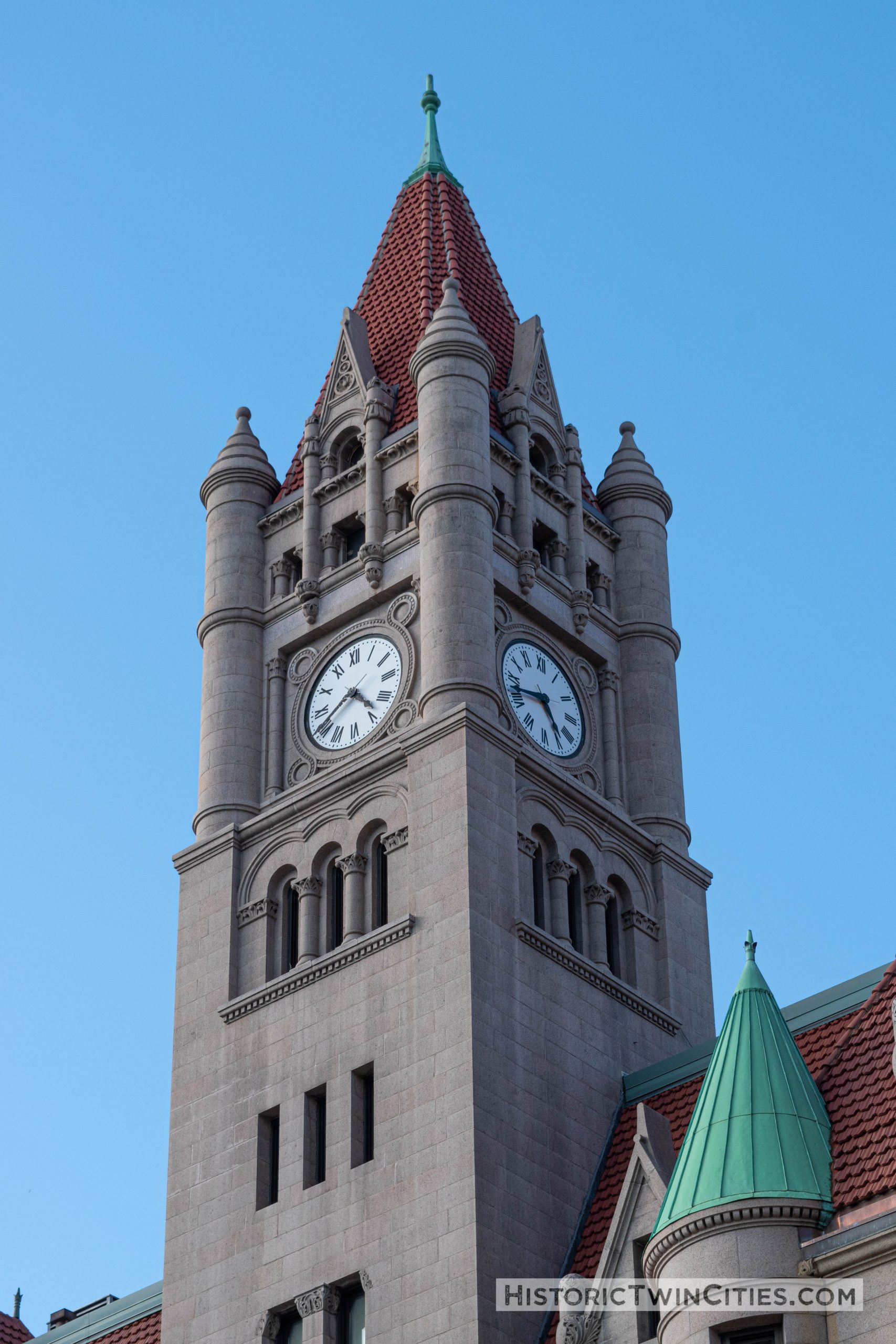 Clock tower of the Landmark Center in St. Paul, MN