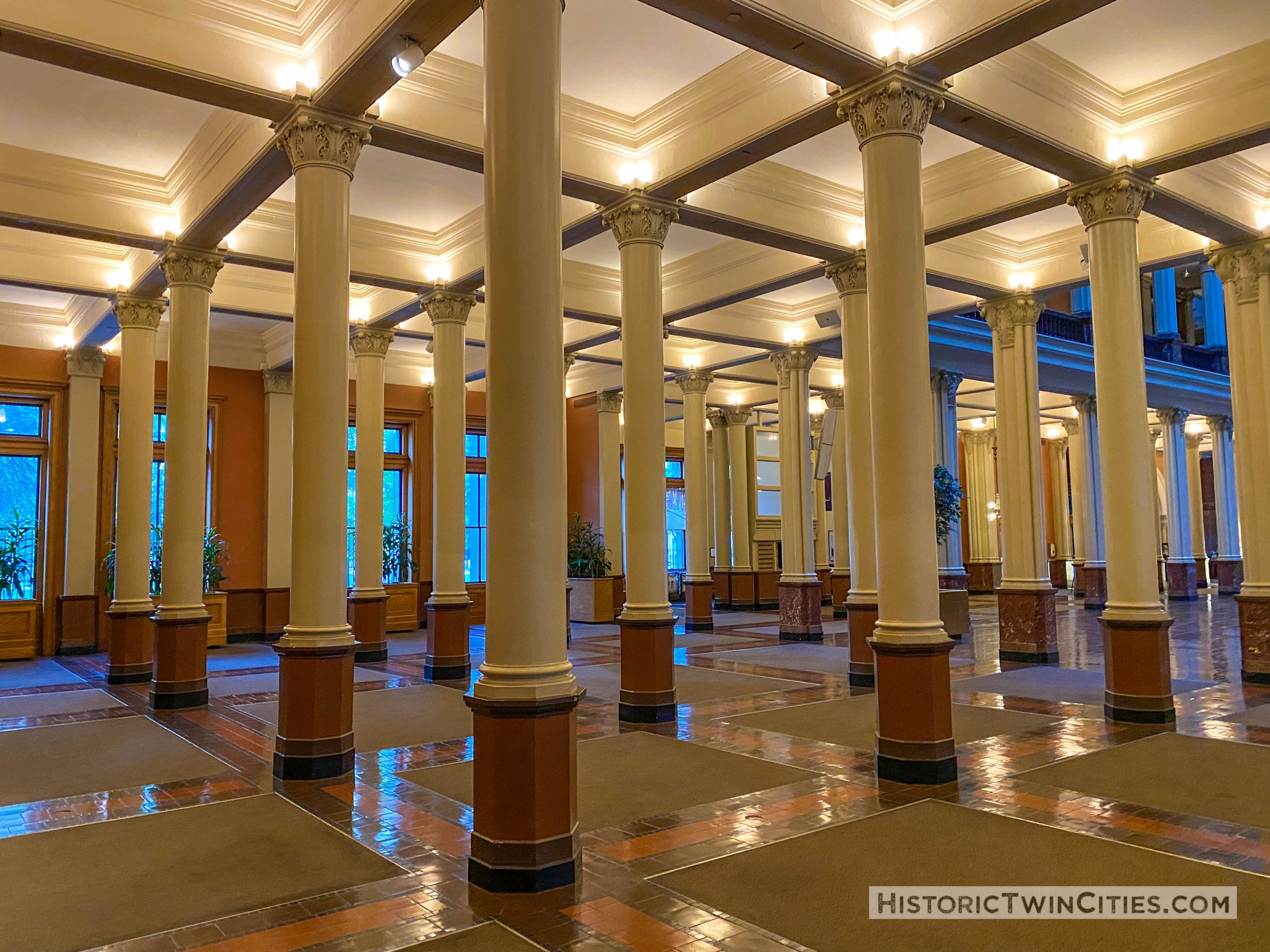 Pillars adjacent to the ground floor cortile of the Landmark Center, St. Paul, MN