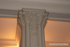 Decorative capitol atop a column in the cortile of the Landmark Center in St. Paul, MN