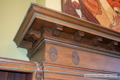 Detailing on the east fireplace inside the Minneapolis Franklin Library