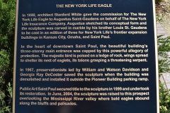 Plaque about the New York Life Eagle in Summit Overlook Park, St. Paul