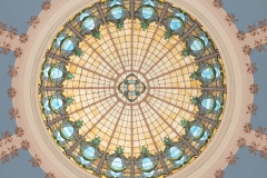 Stained glass window in the rotunda dome of the old Dakota County Courthouse