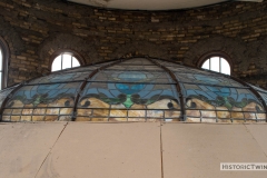 Stained glass of the rotunda's dome as viewed from the roof of the old Dakota County Courthouse