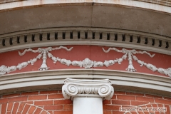 Ornate festoon encircling the exterior of the old Dakota County Courthouse's dome