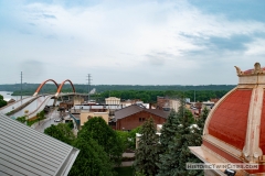 View of the Highway 61 Hastings Bridge spanning the Mississippi River from the roof of the old Dakota County Courthouse