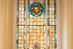 Stained glass on the 2nd floor of the old Dakota County Courthouse rotunda