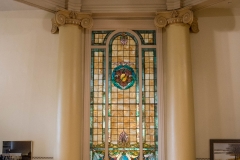 Stained glass on the 2nd floor of the old Dakota County Courthouse rotunda