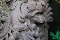 Stone carving of a lion on the north side of Pillsbury Hall - University of Minnesota