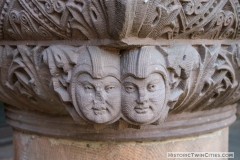 Faces carved on the imposts of the arcade arches on the north side of Pillsbury Hall- University of Minnesota