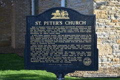 Historic marker for the Historic Church of St. Peter in Mendota
