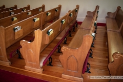 Pews in the nave of the Historic Church of St. Peter in Mendota