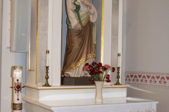 Statue of St. Joseph inside the Historic Church of St. Peter in Mendota