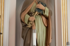 Statue of St. Peter in the sanctuary of the Historic Church of St. Peter in Mendota