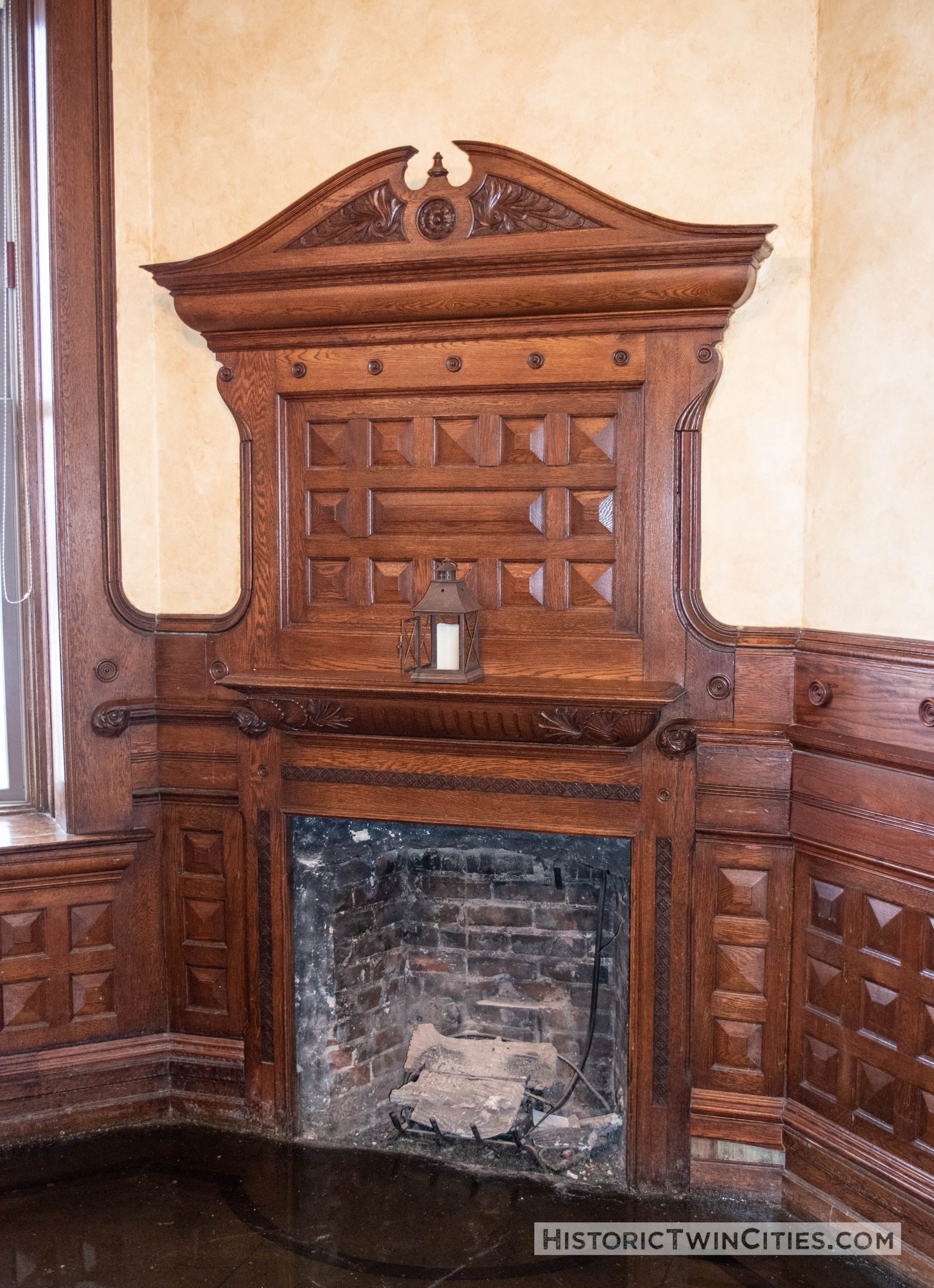 Fireplace on the first floor of the of the Stockyards Exchange Building - South St. Paul