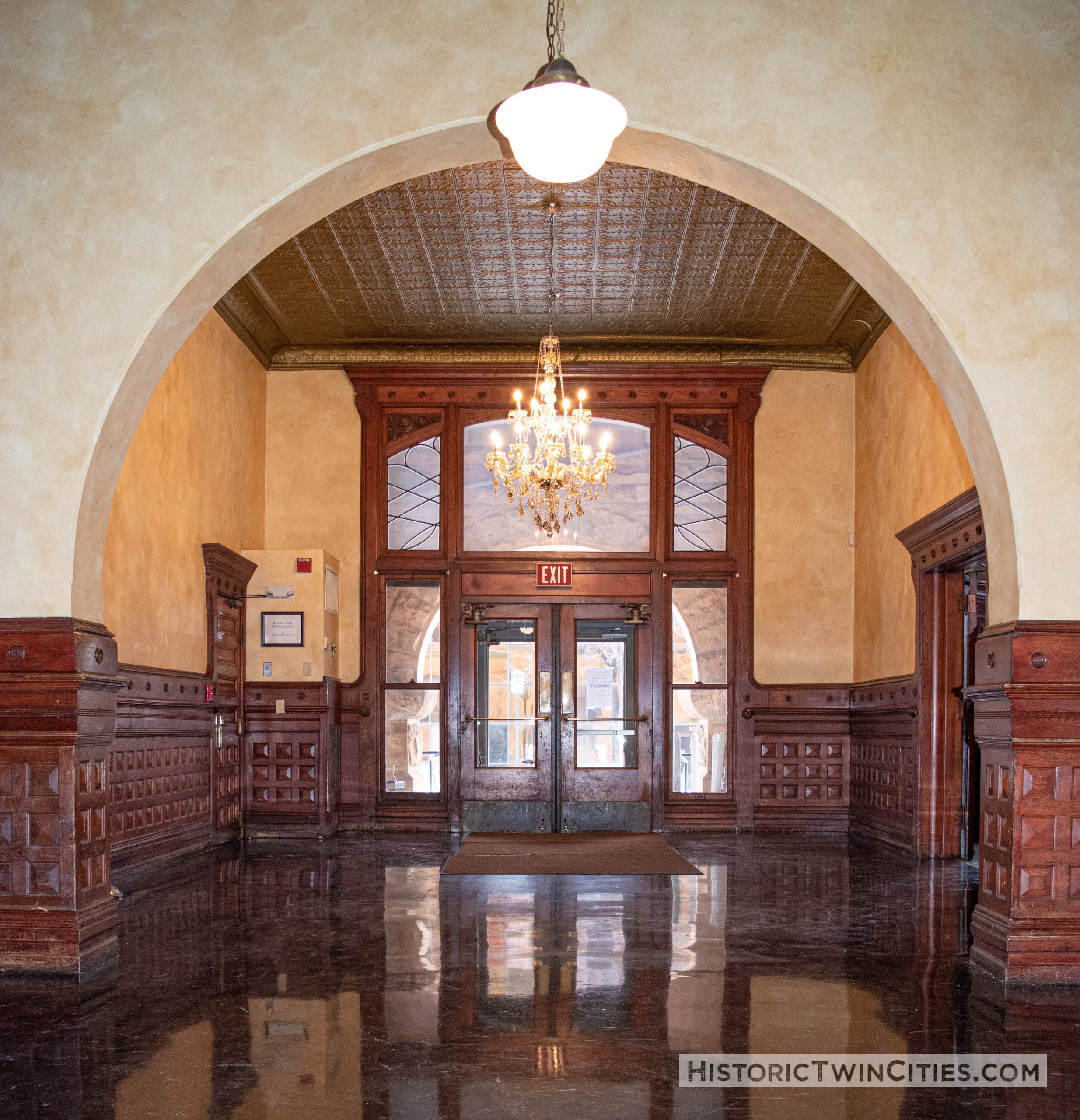 Inside the west entrance of the Stockyards Exchange Building - South St. Paul