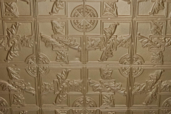 Stamped galvanized iron ceiling tiles inside the Stockyards Exchange Building - South St. Paul