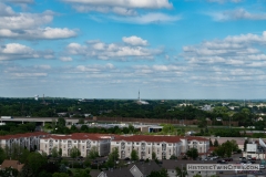 View facing northeast from the observation deck of the Witch's Hat Water Tower in the Prospect Park neighborhood of Minneapolis