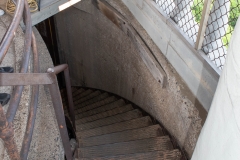 Looking down the stairway from the observation deck of the Witch's Hat Water Tow in the Prospect Park neighborhood on Minneapolis