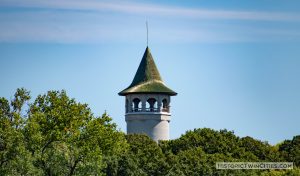 View of the Witch's Hat Water Tower from East River Parkway