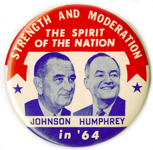 Johnson-Humphrey campaign button circa 1964 (MHS)