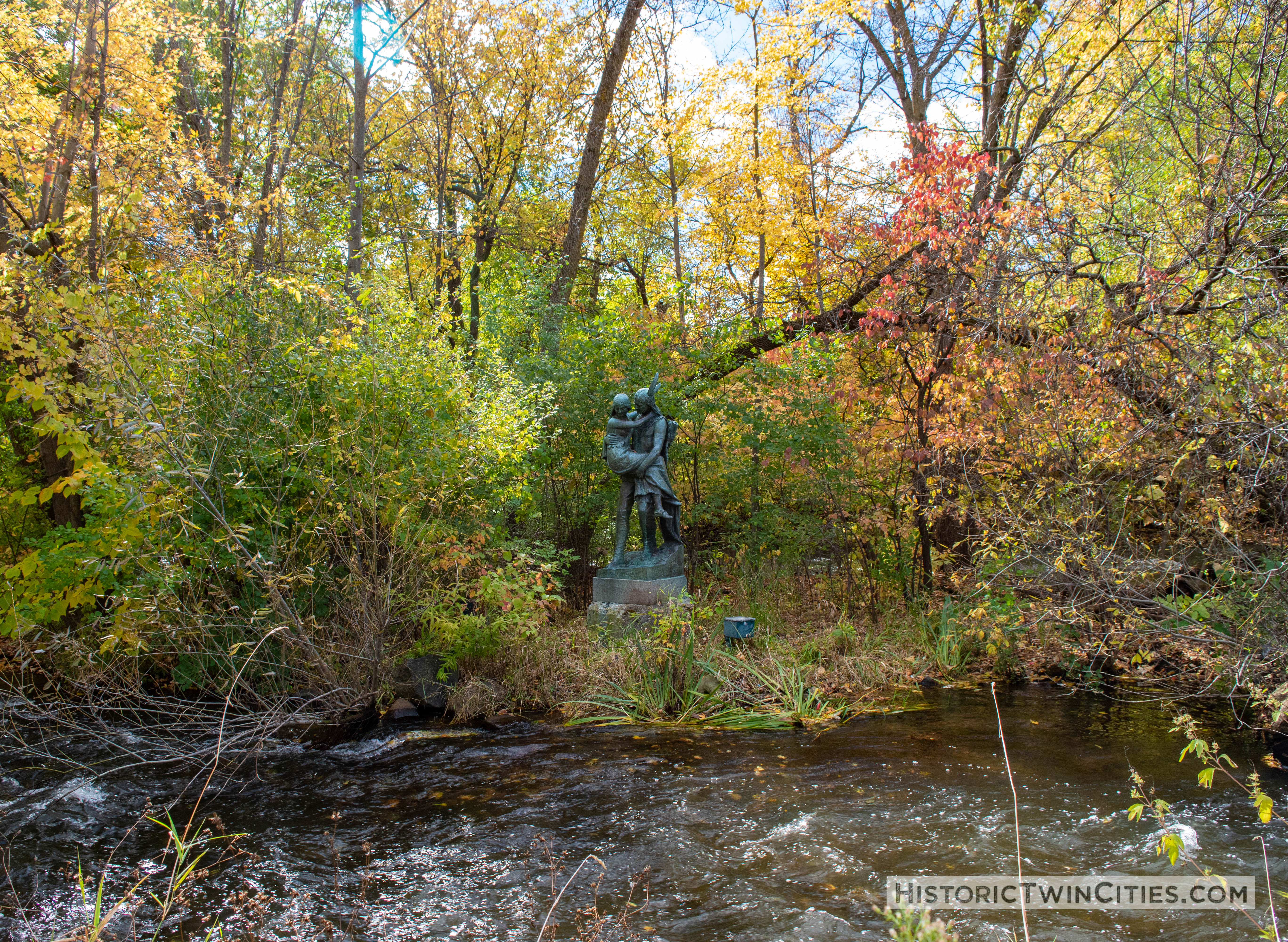 Sculpture of Hiawatha and Minnehaha in Minnehaha Park - Minneapolis