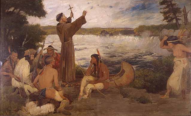 Father Hennepin at the Falls of St. Anthony by Douglas Volk