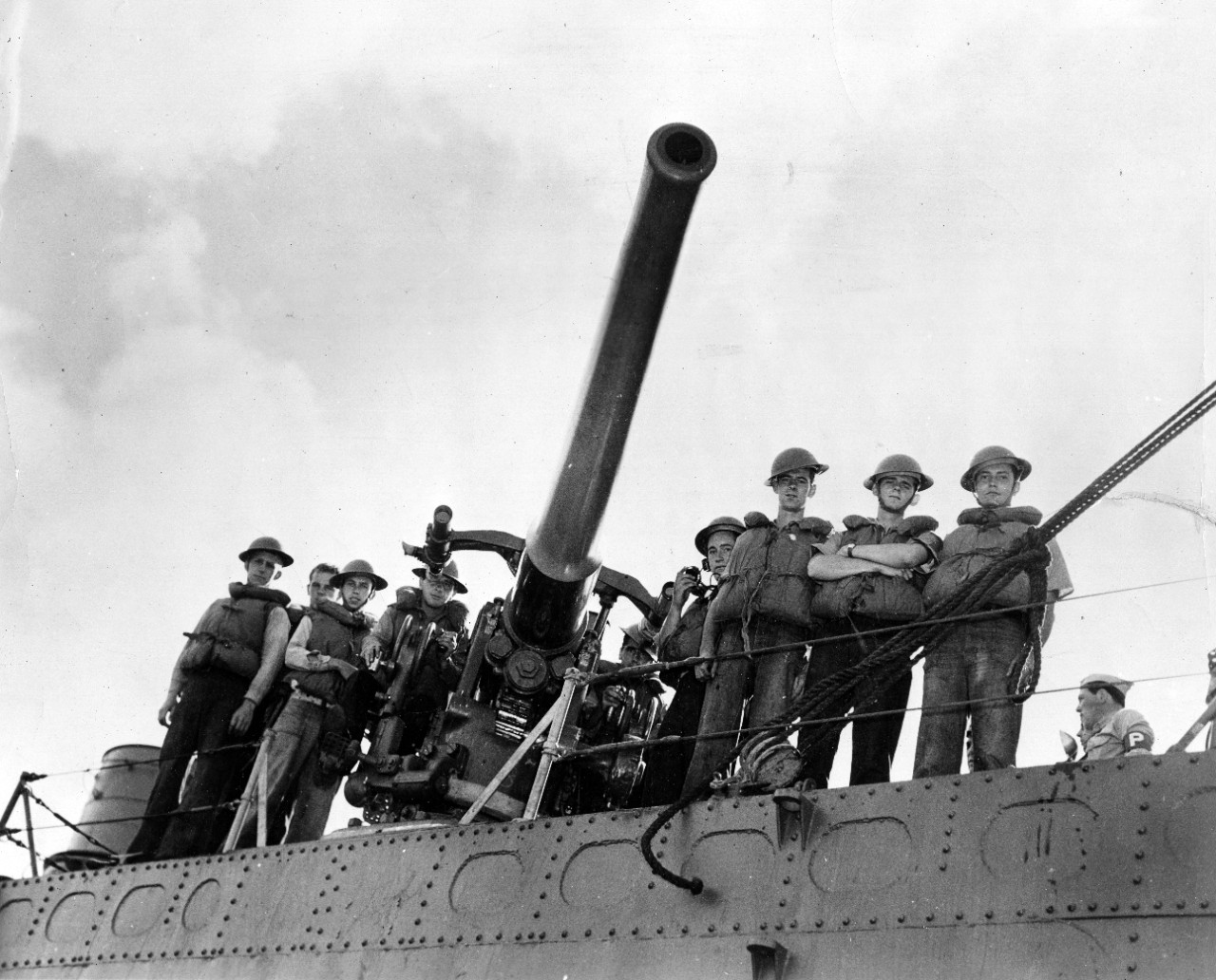The USS Ward's number three gun and its crew circa 1941