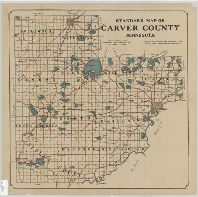 Carver County map circa 1913 (MHS)