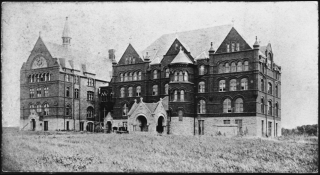 Old Main Hall at Macalaster College in St. Pual circa 1887 (MHS)