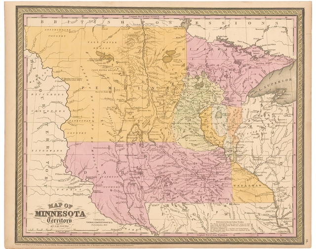 Map of the Minnesota Territory circa 1852 (MHS)
