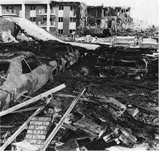 Aftermath of the Bellows Court and Charlton Park apartment complex explosion