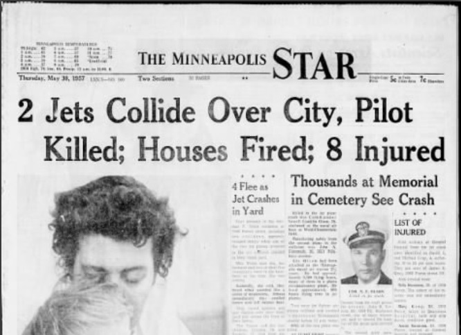 Front page of the Minneapolis Star - May 30, 1957