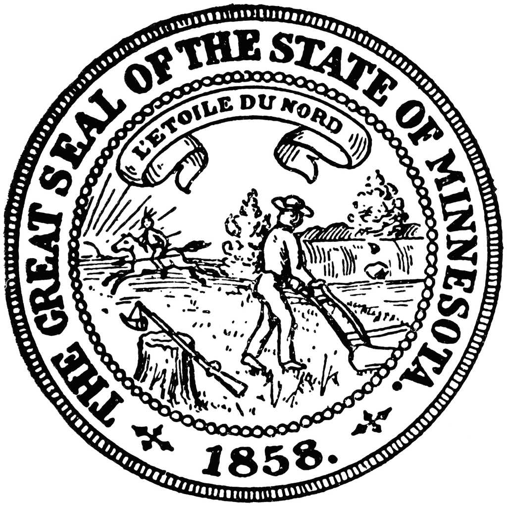 The Great Seal of the State of Minnesota circa 1858